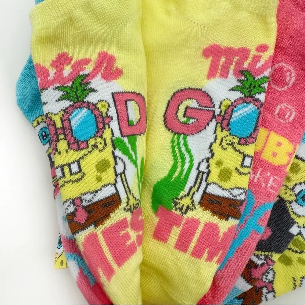 Spongebob Squarepants Womens No Show Socks Pineapple Pink Blue Fun Y2K Gift